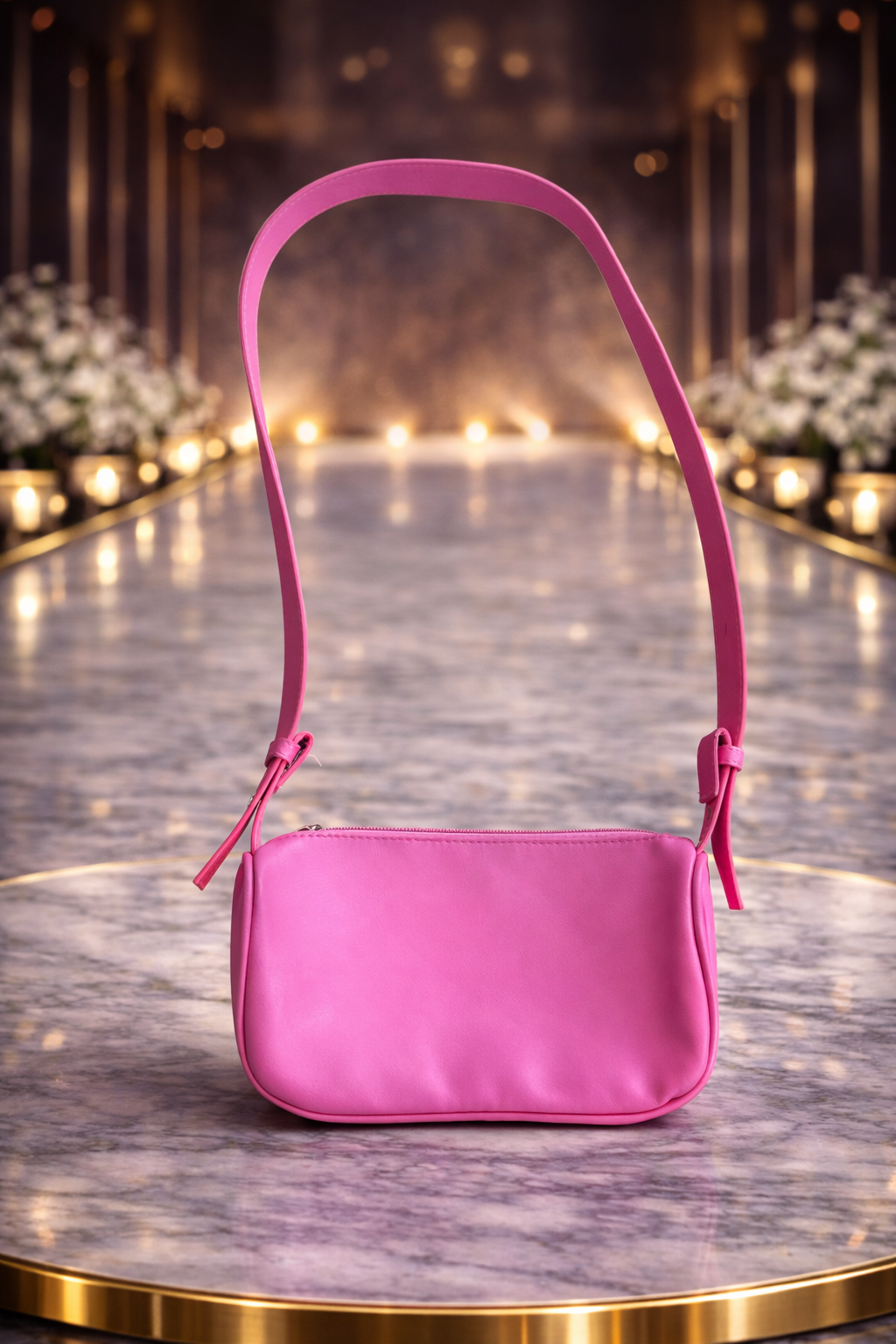 Premium Bubblegum Pink Shoulder Bag