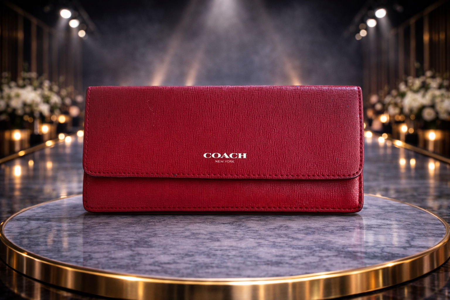 Red leather wallet