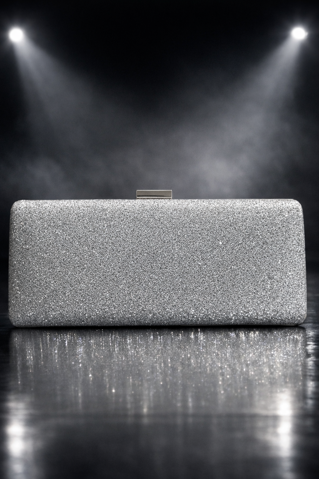 Premium Silver Glitter Evening Clutch