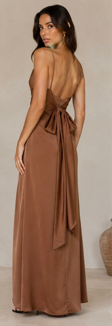 Showpo Satin Wrap Maxi Dress – Size AU 12