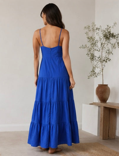 Seven Wonders Blue Tiered Maxi Dress – Size AU 12