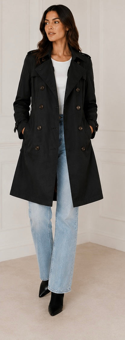 Michael Kors Black Trench Coat – Size S