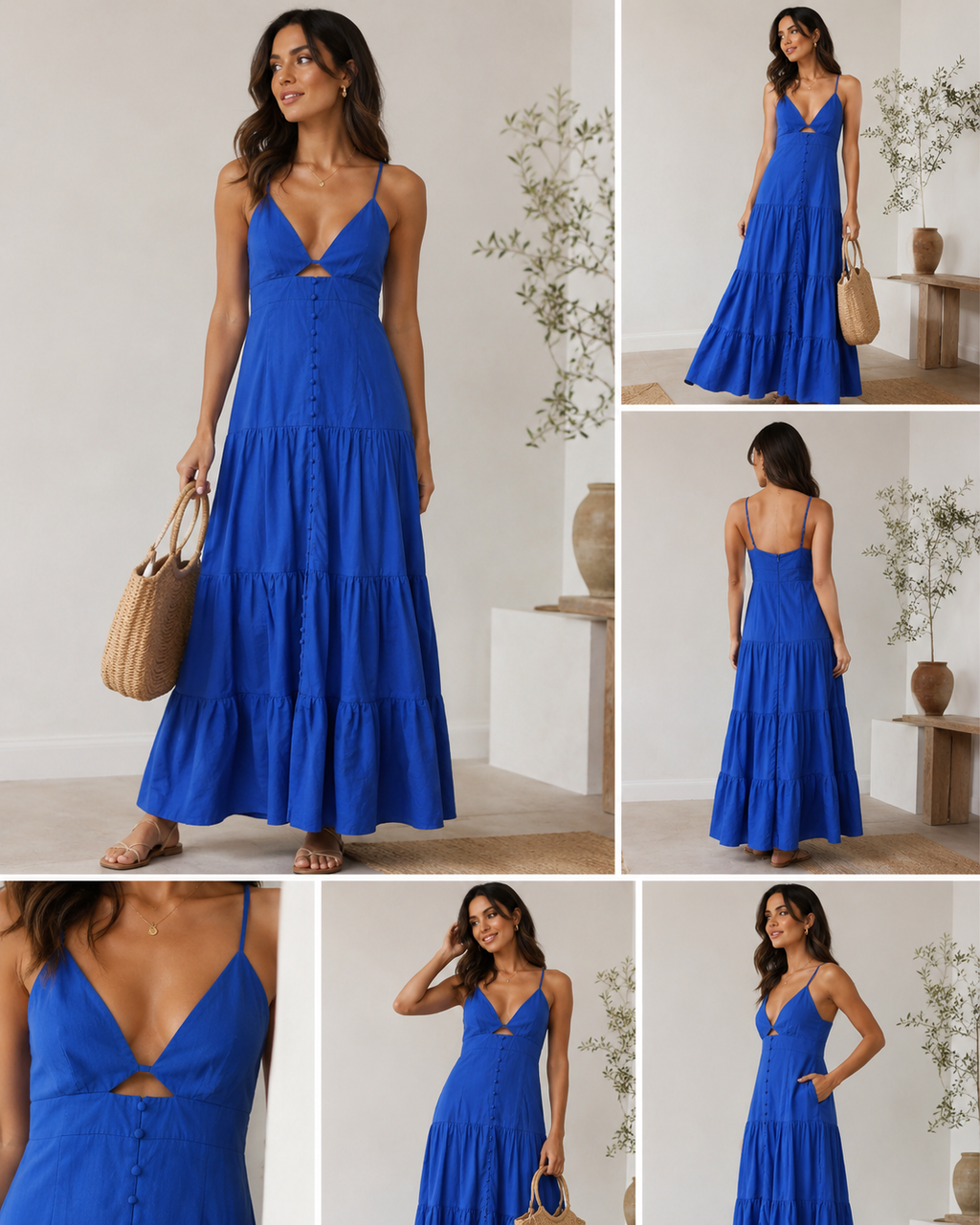 Seven Wonders Blue Tiered Maxi Dress – Size AU 12